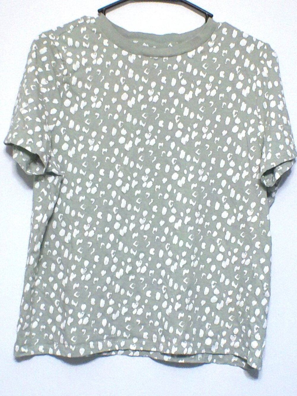 Primark Relaxed Fit Leopard Print T-Shirt Sage Green Small